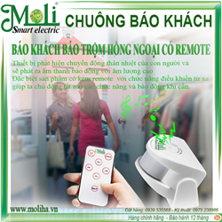 CHUÔNG BÁO KHÁCH BÁO TRỘM HỒNG NGOẠI CÓ REMOTE